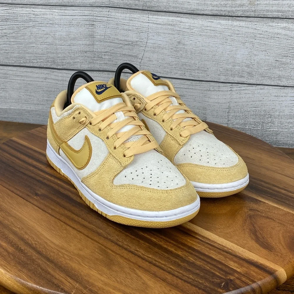 Nike Dunk Low Celestial Gold Sail Suede Sneakers DV7411-200 Womens Shoe Size 7.5